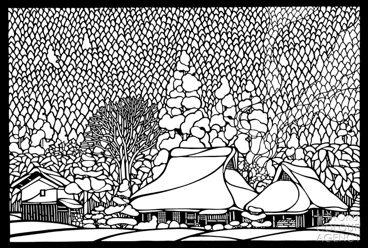 額縁入り版画 型染め版画 田中清 絵画 タペストリー 壁掛け 着物